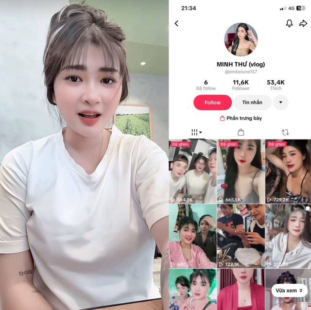 Clipsex Minh Thư béo lồn múp mở đầu bằng cảnh em nằm ngửa trên giường, hai chân dang rộng để lộ cái lồn múp mọng trắng hồng không một sợi lông. Lồn em căng bóng, thịt dày và đầy đặn rung nhẹ mỗi khi anh chạm vào. Minh Thư cắn môi rên rỉ, dùng hai ngón tay banh lồn ra mời gọi, nước dâm trong suốt chảy ra lênh láng.