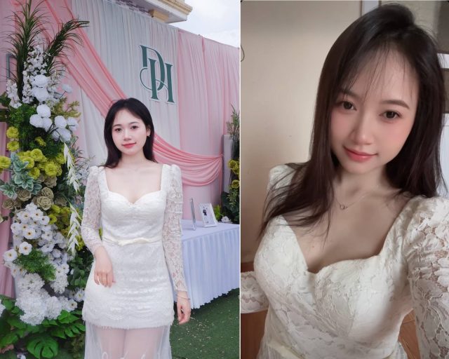 Địt nhau với cô dâu trước ngày em đi lấy chồng khi em quỳ doggy cong mông cao trên giường. Lồn múp căng bóng rung rẩy theo nhịp dập mạnh bạo khiến nước dâm phun ra thành tia.