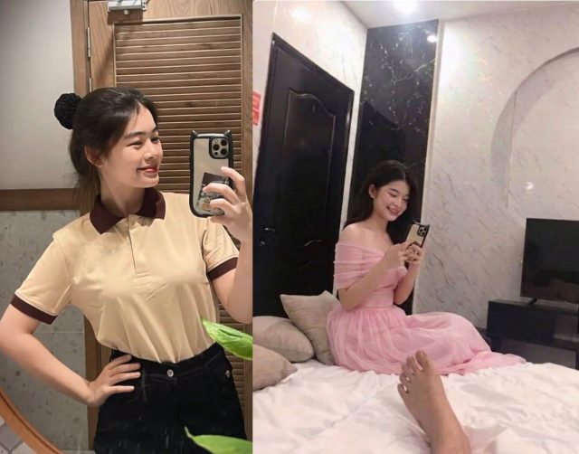 Hẹn em nhân viên vào nhà nghỉ tâm sự, chị nhân viên mặc váy công sở bó sát kéo anh vào phòng và cởi nút áo ngay lập tức. Chị ngồi lên đùi anh nhún mạnh cowgirl, lồn ướt nhẹp siết chặt buồi theo nhịp dập, rên rỉ khoái cảm trong lúc “tâm sự” công việc.