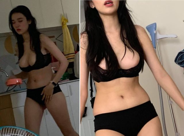Sex hot girl vú to dáng ngon với cảnh em quỳ doggy cong mông cao. Lồn múp căng bóng rung rẩy theo nhịp dập mạnh bạo khiến nước dâm phun ra thành tia.