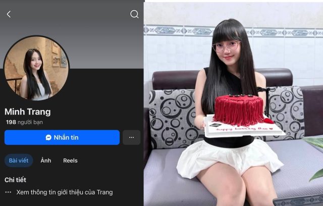 Sinh nhật đáng nhớ của Minh Trang với con cu to khiến em không thể quên. Minh Trang nằm ngửa hai chân quặp chặt eo anh, lồn múp ướt nhẹp nuốt sâu cặc to, em cong người rên la dâm đãng “Cu anh to quá, địt em mạnh nữa đi” trong khi cặp vú nảy tưng tưng theo nhịp dập mạnh bạo.