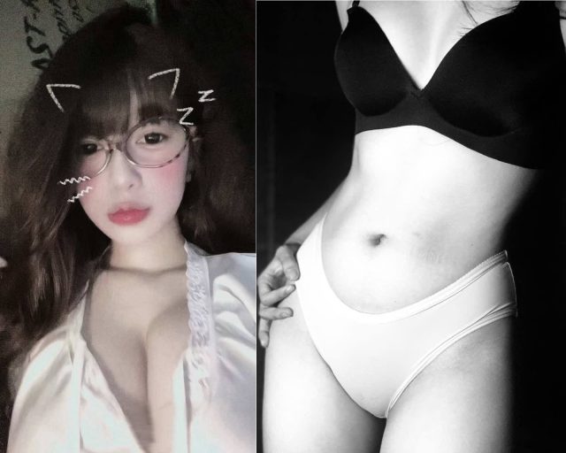 Vếu hơi bé nhưng độ dâm em có thừa khi em quỳ doggy cong mông cao trên giường. Lồn múp căng bóng rung rẩy theo nhịp dập mạnh bạo khiến nước dâm phun ra thành tia.
